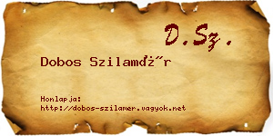 Dobos Szilamér névjegykártya